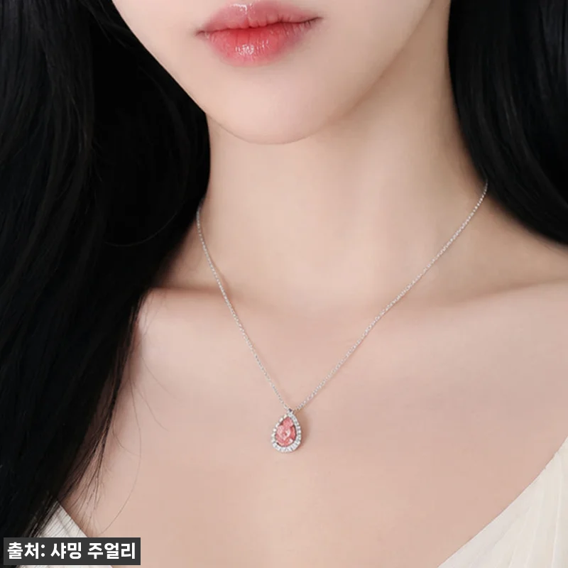 1캐럿 물방울 페어 핑크 다이아 목걸 관련 이미지 4