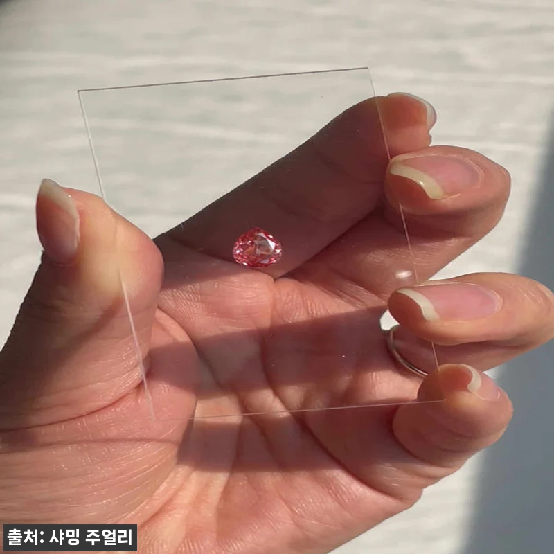 1캐럿 물방울 페어 핑크 다이아 목걸 관련 이미지 8