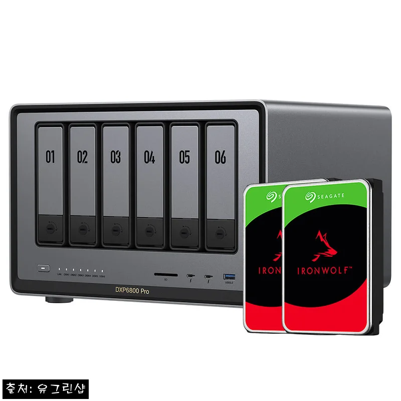 유그린 DXP6800Pro 6베이 NAS + 아이언울프 8TB 2개 구성, 대용량 저장 환경을 한 번에 준비하는 선택