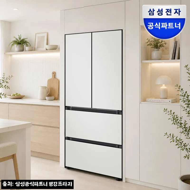삼성 비스포크 AI 키친핏 Max 김치냉장고 4도어 420L RK70F42M2A 코타화이트, 주방 분위기까지 살리는 이슈템