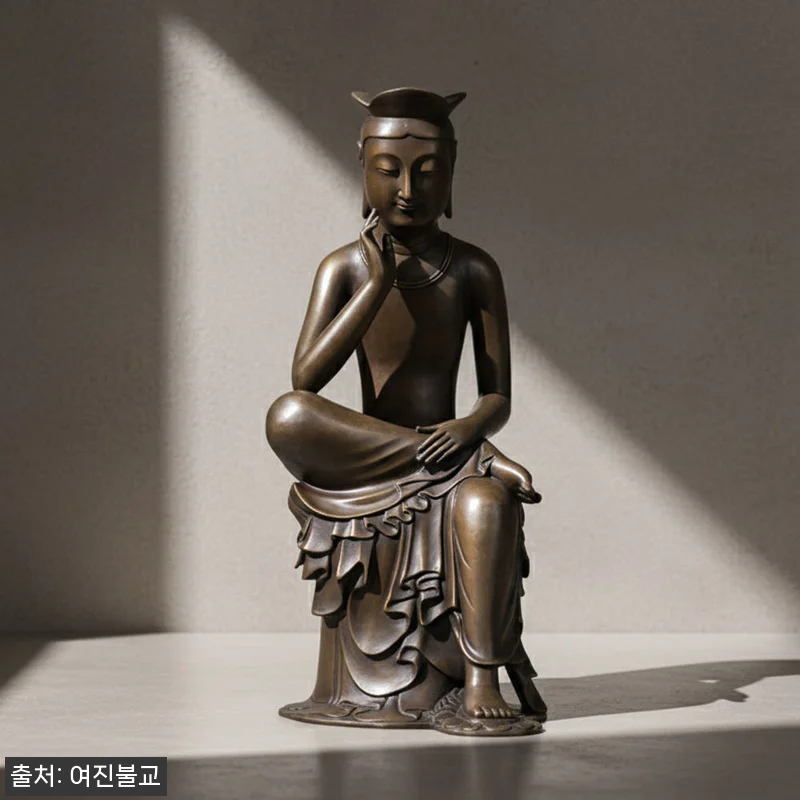 여진불교 청동 미륵보살 반가사유상 2 관련 이미지 1