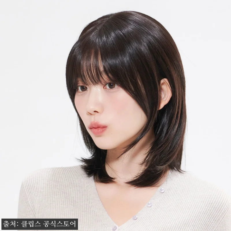 수제통가발 중단발 레이어드 사이드뱅 관련 이미지 2