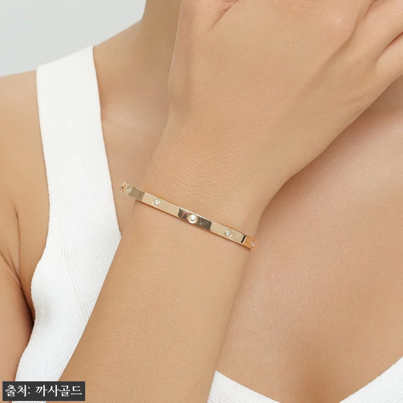 14K 18K 여자 모이사나이트 뱅글 관련 이미지 3