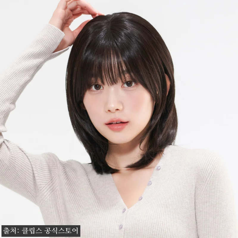 수제통가발 중단발 레이어드 사이드뱅 관련 이미지 4