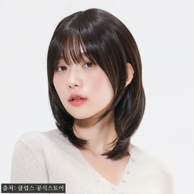 수제통가발 중단발 레이어드 사이드뱅 관련 이미지 5