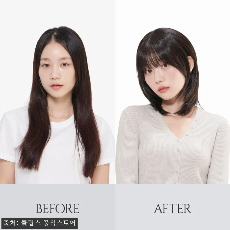 수제통가발 중단발 레이어드 사이드뱅 관련 이미지 6