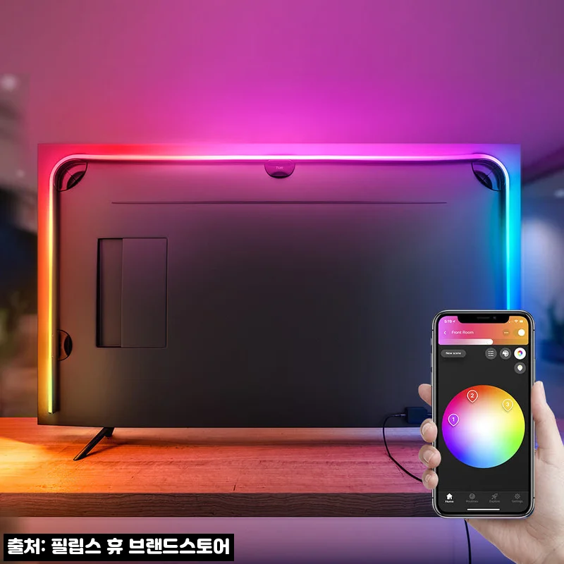 필립스 휴 플레이 그라디언트 라이트스트립 190cm+싱크박스 8K+브릿지 프로, TV 몰입감 높이는 이슈템