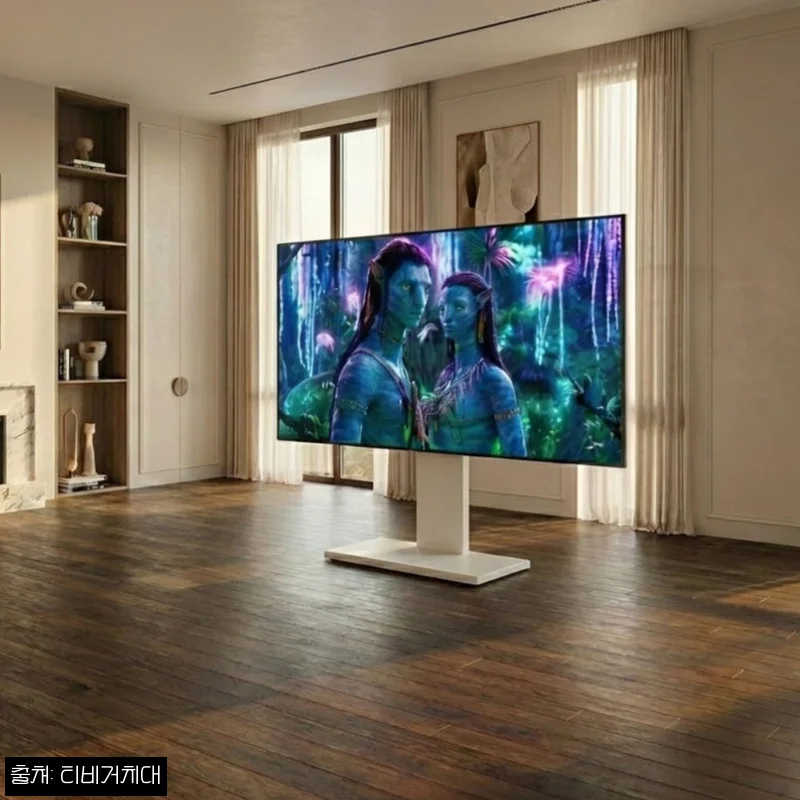 대형 TV 거치대 삼성 LG 호환 이젤형 스탠드 218cm(86인치), 거실 분위기 바꾸는 대형 화면 거치 솔루션