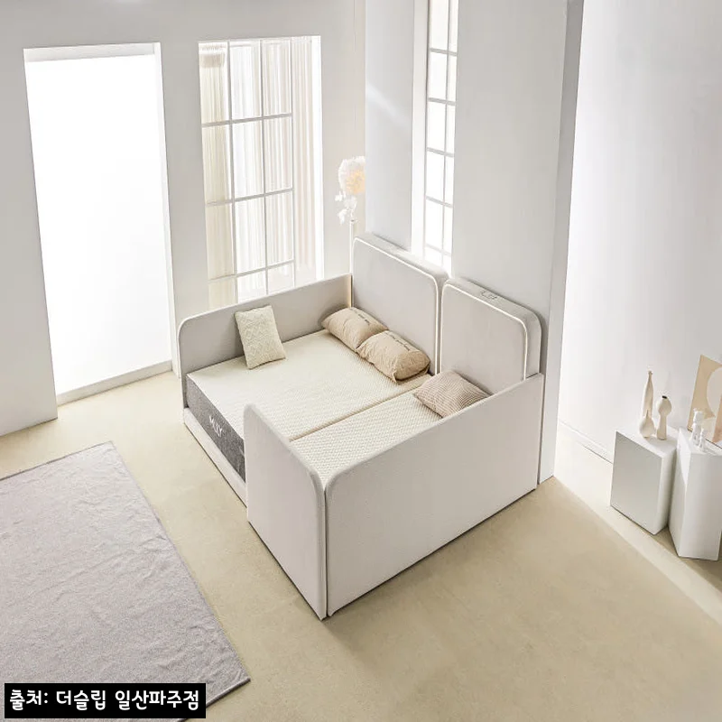 더슬립 테디 트윈 저상형 패밀리 침대 프레임, Q+SS 구성부터 LED·안전가드까지 눈여겨볼 이슈템