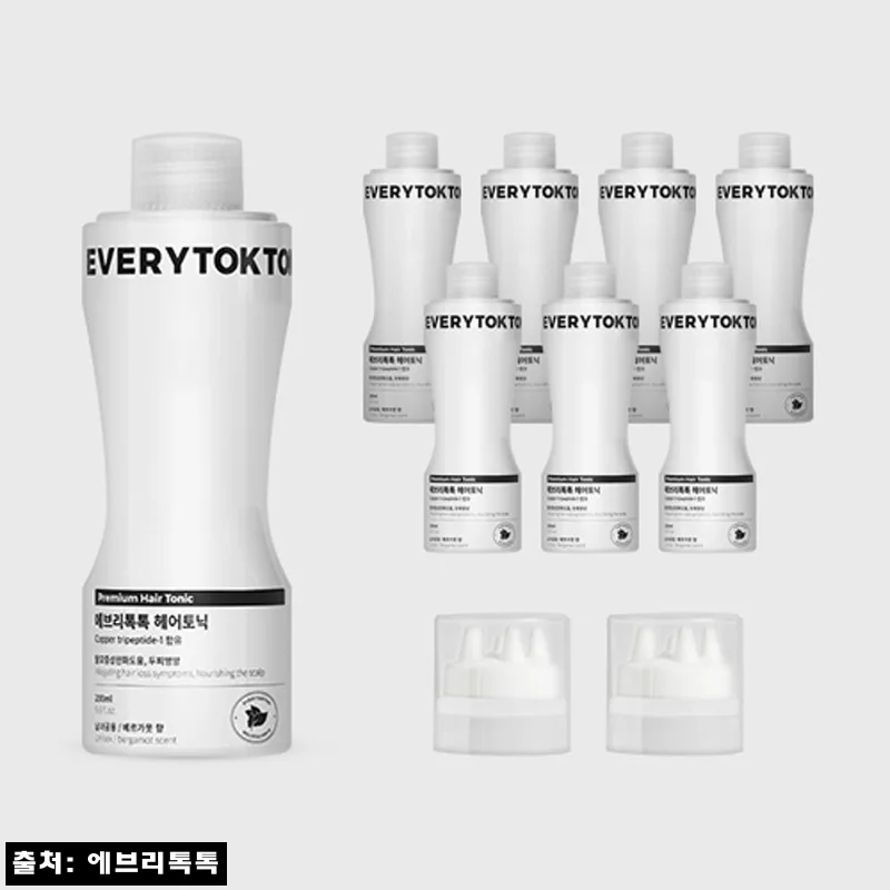 에브리톡톡 대용량 헤어토닉 200ml 리필 8+헤드 2개, 13개월 두피 관리 세트 구매 전 체크 후기