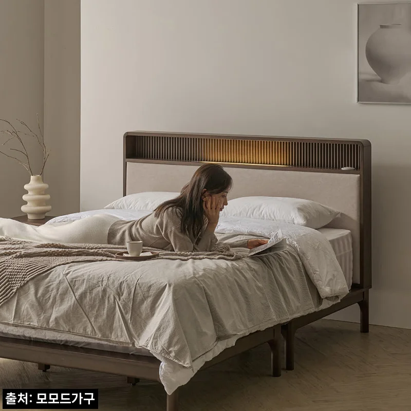 모모드 마론 패브릭 LED 원목 침대 프레임 Q.K 월넛브라운, 침실 분위기 바꾸기 전 체크한 구매 포인트