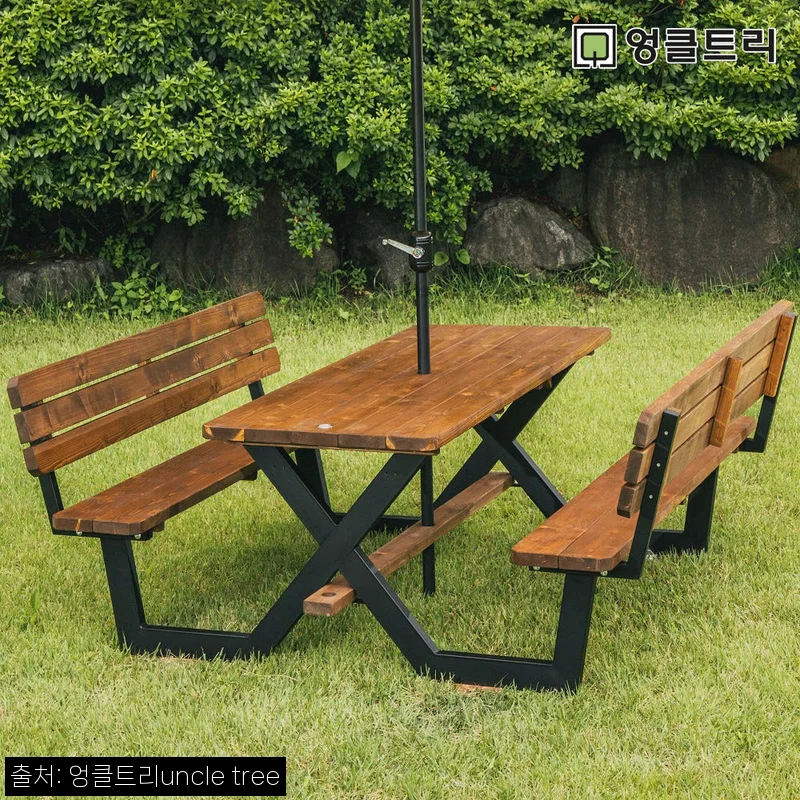 [강철] 야외테이블세트 양쪽등받이4인월넛, 정원·가든데크용으로 눈여겨본 이유